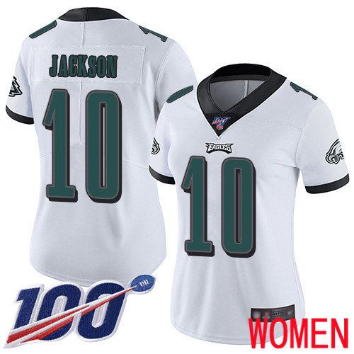 Women Philadelphia Eagles #10 DeSean Jackson White Vapor Untouchable NFL Jersey Limited Player
